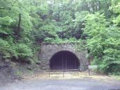 This old railroad tunnel is gated off. Looks like I'm going up and over.