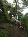 Sarah preparing for takeoff on the zipline